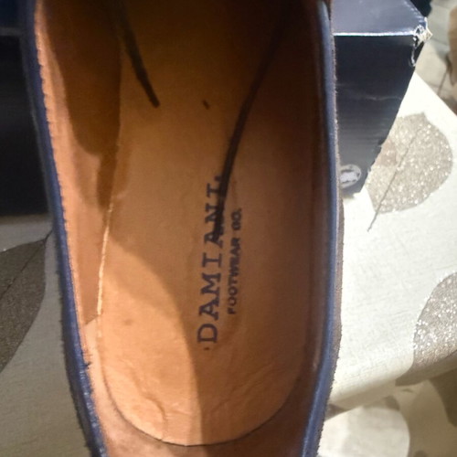 Damiani men's leather shoes used, size 43, brown