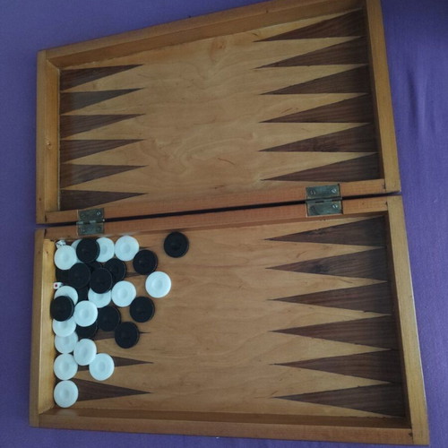 Backgammon large like new, wood grain 50x28cm