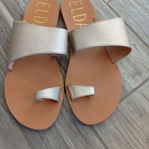 Eldane leather gold sandals like new, size 39