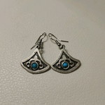 Triangle dangle earrings with stone like new