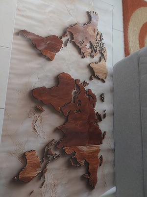 Wooden Map Poster for Frame 70×140 New