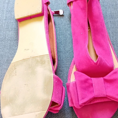 Verde pink fuchsia suede/leather sandals like new size 38
