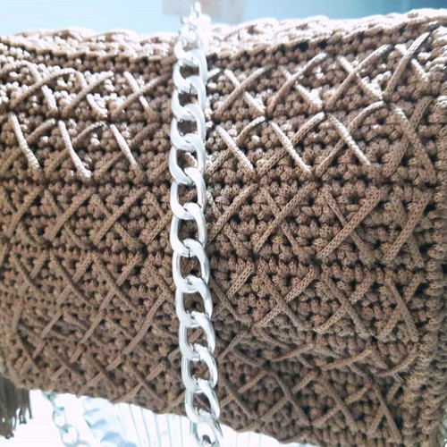 Camel Touch crossbody bag new, knitted with leather flap