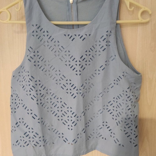 Short blouse with zipper used, blue, size S