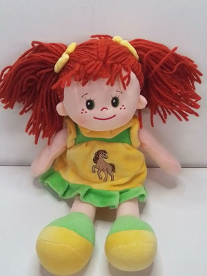 Λούτρινη κούκλα Poupetta Baby Doll κόκκινα μαλλιά μεταχειρισμένη