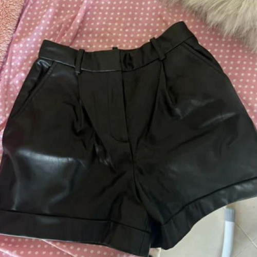 Zara women's shorts black leatherette like new XS