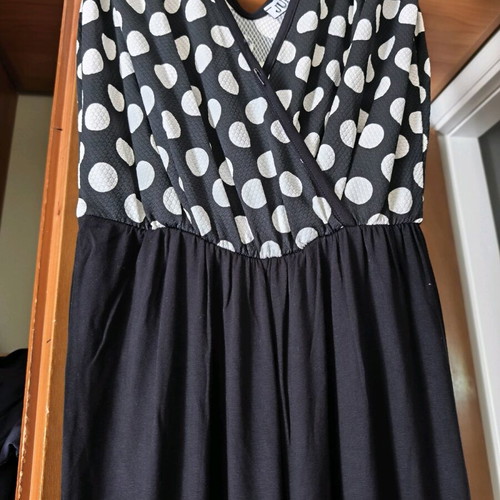 Juicy one-piece jumpsuit like new, sleeveless wrap, black-white