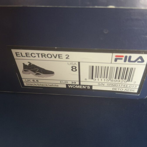 Fila Electrove 2 women's athletic shoes like new, size 39, black and white