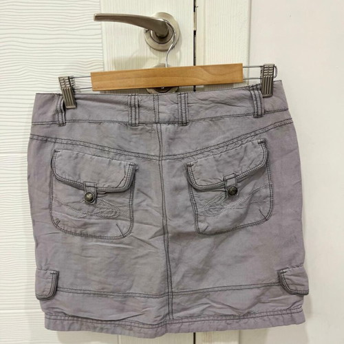 Y2K Mini Denim Cargo Skirt by EDC Esprit used, pale purple, size EU32