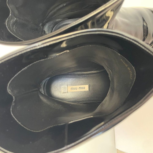 Miu Miu patent rain boots used, black, size 39