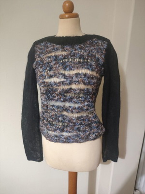 Roberta Puccini sweater like new mohair wool XS/S black multicolor