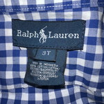 Πουκάμισο Ralph Lauren μεταχειρισμένο για αγοράκι 3 ετών, άσπρο και μπλε