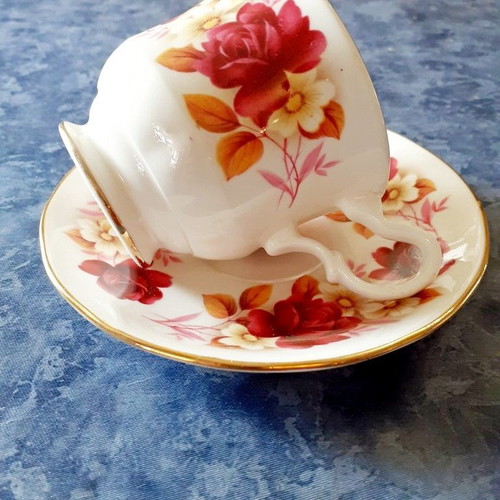 Vintage cup and saucer Royal Kent Staffordshire England 1930s