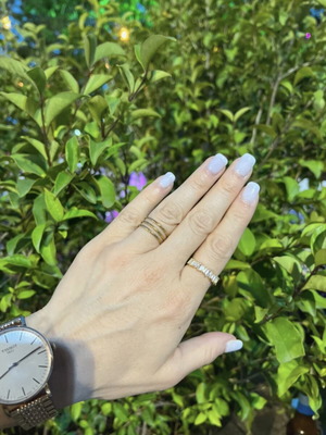 Steel ring and 925 silver ring with zircon, like new