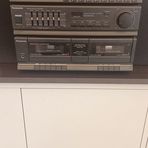 Panasonic vintage sound system used with dual cassette and radio