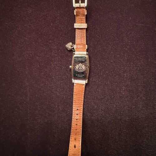 Juicy Couture leather watch used, white strap, stainless steel