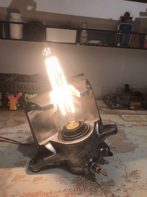 Handmade lamp like new from car parts