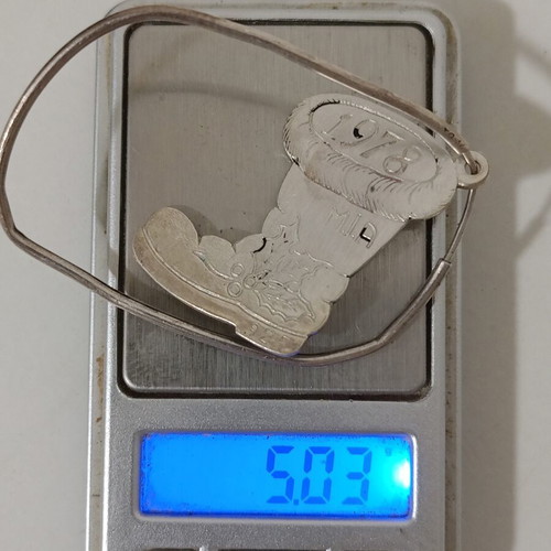 Silver keychain 925 used, 4.5×2.8 cm