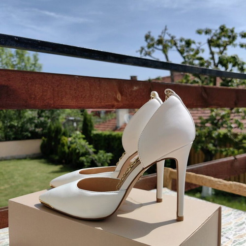Women's high heels like new, white, size 40, genuine leather