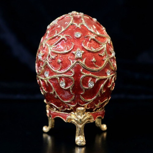 Decorative Egg gold, bronze & crystals, Queen Elizabeth II replica, new