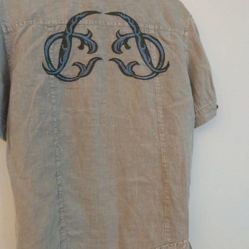 Emilio Sacci men's shirt size L, like new, khaki