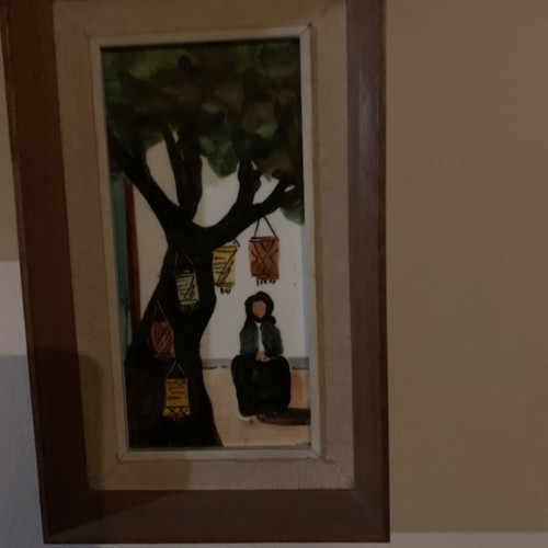 Ceramic vintage picture frames used, set of 2 original pieces
