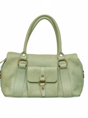 Celine shoulder bag used, mint green leather handbag