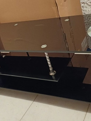 Black glass TV coffee table