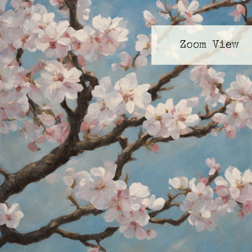 Almond Blossom Wall Decor with Wooden Frame 10x15 cm, new