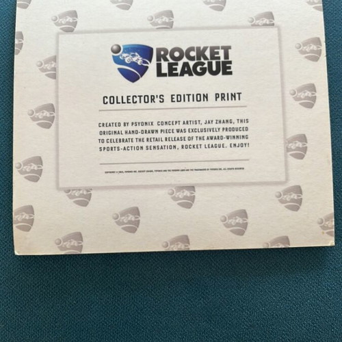 Rocket League Collector's Edition Art Print card like new