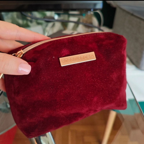 Bobbi Brown velvet toiletry bag red used