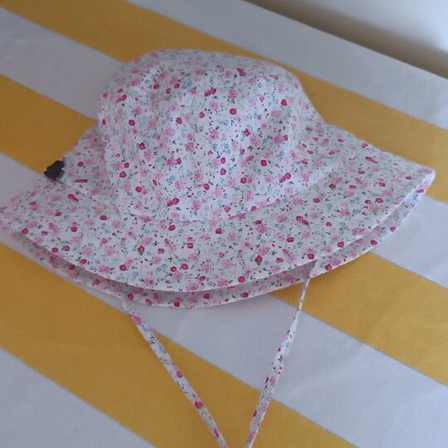 Floral Girls Summer Hat like new, Greek made, size S