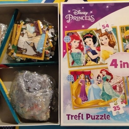 Puzzle 4 in 1 - Disney Princess, Happy Day, 35/48/54/70 pieces, Trefl, 4€
