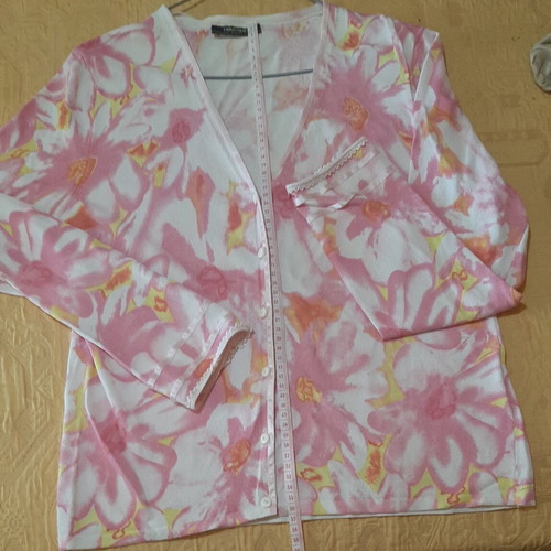 Women's cardigan used with sleeve details, multicolor, sizes M and L