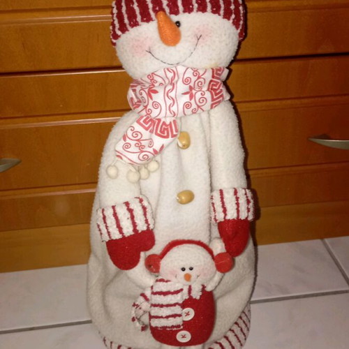 Christmas fabric snowman doll like new