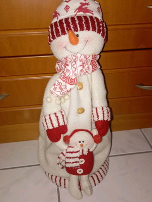 Christmas fabric snowman doll like new