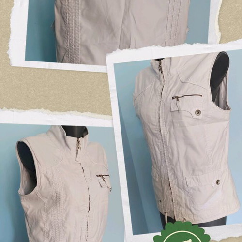 Women's sport vest with lining like new, white, Cecil, size L-2XL