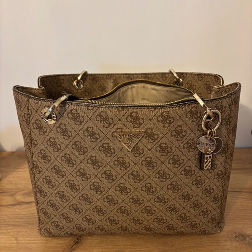 Guess tote bag used, brown and beige, shoulder style