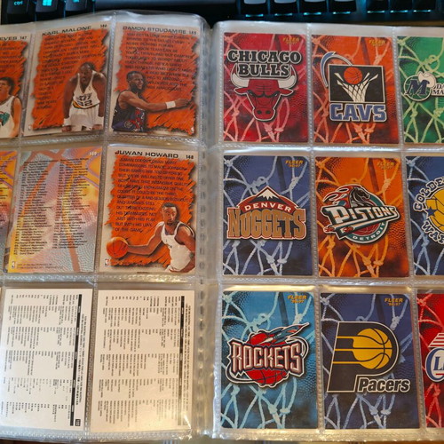 Fleer Basketball 1996-97 trading card album with 204 cards
