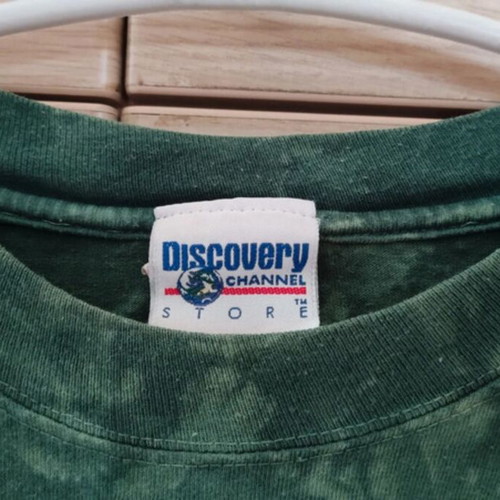 Discovery Channel vintage maxi thick cotton shirt dress new, size Large, green