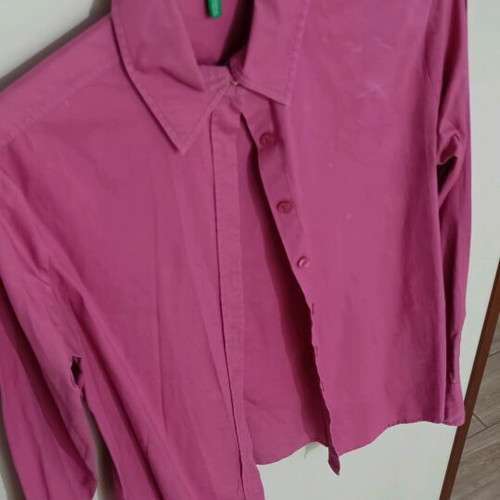 Benetton long-sleeve shirt used, pink, size S