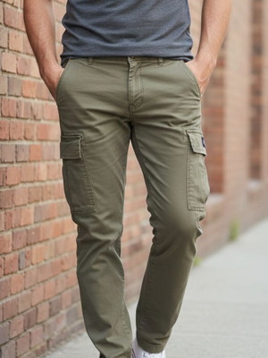 Garage Fifty5 cargo pants new, unisex, size W32, khaki