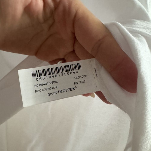 Zara cotton t shirt new, size L, white