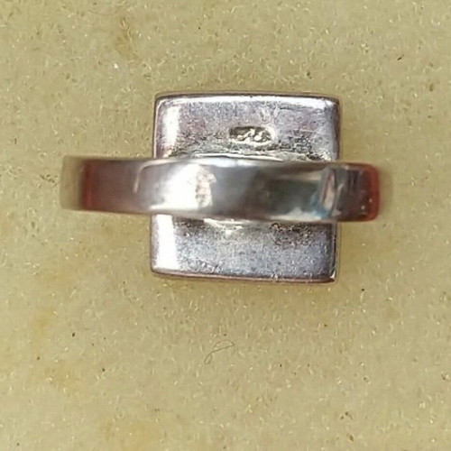 Massive silver ring like new with moss agate 925 hallmark Zhiten class