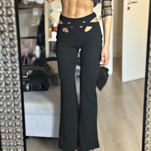 Black pants size XS like new with elastic and stylish details