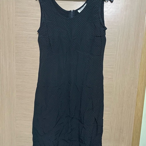 Midi polka dot dress black like new, size M-L