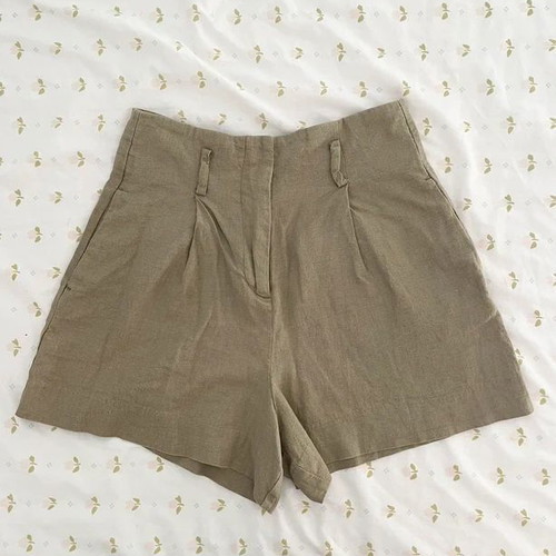 Zara khaki high-waisted shorts like new, size S