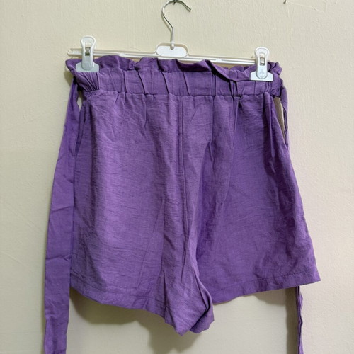 Anel lilac set with wrap crop top and shorts, small, like new