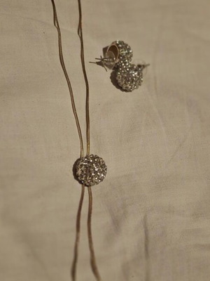Jewelry set silver necklace and earrings new