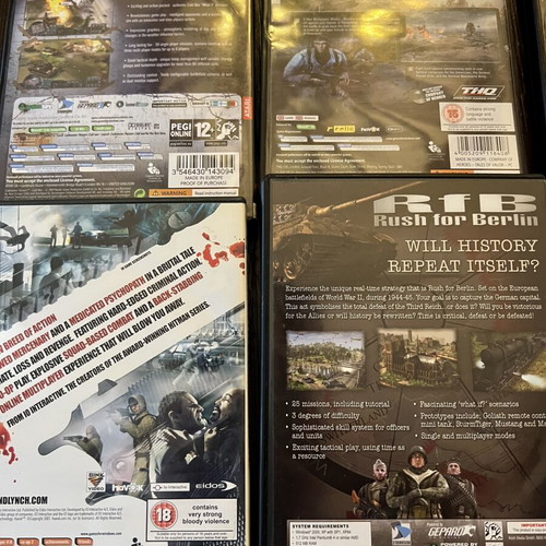 PC games pack of 8 used, strategy, action, simulation